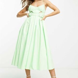 Elegant Light Green Midi Dress